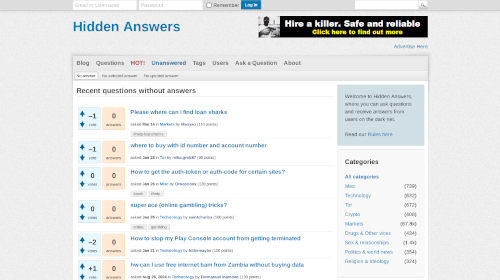Hidden Answers The Yahoo Answers of the Dark Net